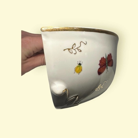 VINTAGE Ardalt ceramic hand painted butterfly ladybug wall planter Japan - Picture 7 of 15